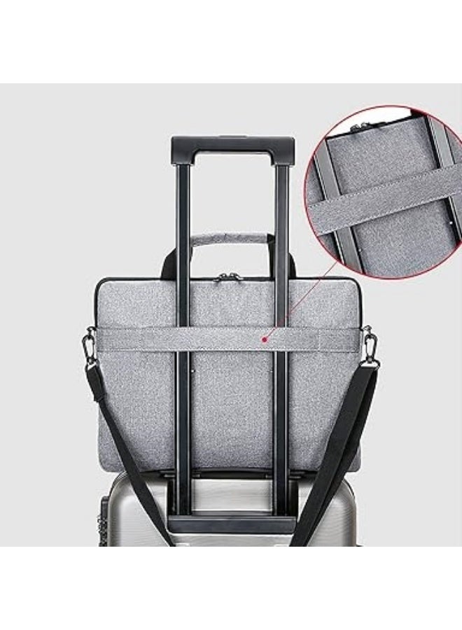 Laptop shoulder bag, 15.6-inch laptop bag with shoulder straps and handle, water-resistant and lightweight computer shoulder bag for travel, work, and office. - Image 3